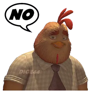 👎 7de08f2e NO 鶏, 漫画, いいえ, 否定 telegram sticker