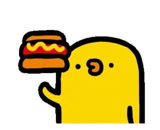 🌭 0f960fb1 sticker, essen, hamburger, cartoon, gelb, süß telegram sticker