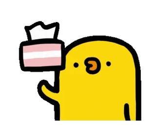 🧻 602db772 Vogel, gelb, Taschentuch, süß, Cartoon telegram sticker