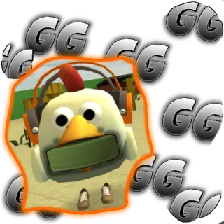 🥵 7bb799b8 GG poulet, gamer, casque, GG, bonne partie, sticker, emoji telegram sticker