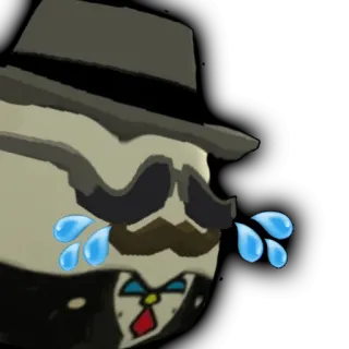 😭 92694665 płacz, smutny, detektyw, kreskówka, wąsy, łzy, kapelusz telegram sticker