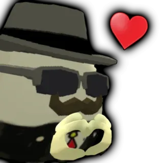 ❤️ b902b8b1 naklejka, serce, kapelusz, wąsy telegram sticker