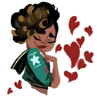 😘 f0449586 trái tim, phụ nữ, tình yêu, nhân vật, hoạt hình telegram sticker