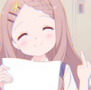 ☺️ 32575a68 Gadis anime, Jari tengah, Ofensif, Stiker, Kartun, Anak sekolah, Memberi jari tengah telegram sticker