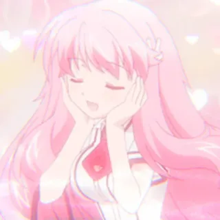 🥰 f48764d2 Anime, Lucu, Merah Muda, Gadis, Hati telegram sticker