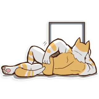 🐱 e3db705c gatto, antropomorfo, rilassante, animale, cartone animato, furry telegram sticker