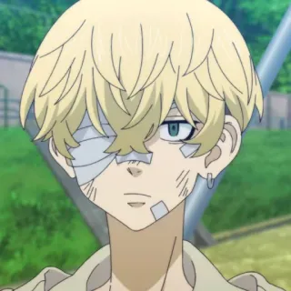 😠 201168d7 Anime, Charakter, Verletzt, Augenklappe, Blonde Haare telegram sticker