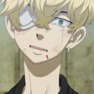 😢 8358d52a Anime, weinend, verletzt, Augenklappe, traurig telegram sticker