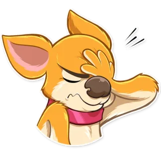 🤦‍♂️ 2e974495 만화, 개, 동물, 피곤한, 얼굴 감싸기, 당황한, 주황색, 스티커 telegram sticker