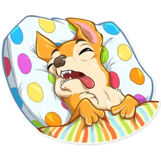 😴 8755dfcc 개, 자는, 피곤한, 만화, 동물, 애완동물, 귀여운 telegram sticker