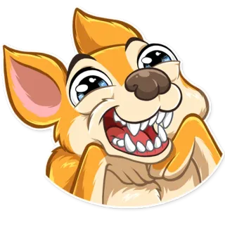 😃 deedf9bd 여우, 동물, 만화, 귀여운, 행복한, 쾌활한 telegram sticker