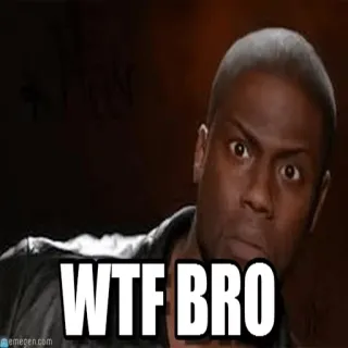 😳 18c4eee7 Kevin Hart WTF BRO Meme, Kevin Hart, Lustig, WTF, Bro whatsapp sticker