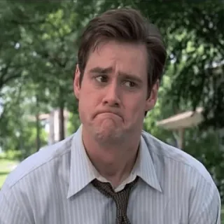 ☹ 2fcc6130 Jim Carrey, lustiges Gesicht, Gesichtsausdruck, Meme whatsapp sticker