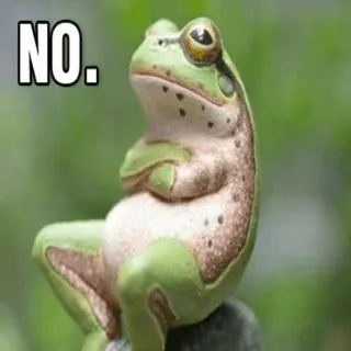 😒 455f11fc NO. Frosch, Nein, Meme, Tier whatsapp sticker