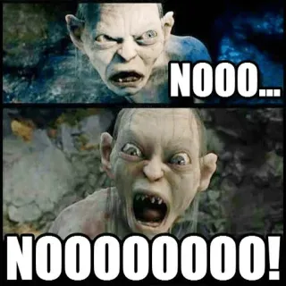 😭 98322269 Gollum The Lord of the Rings NOOO... NOOOOOOOOOO! gollum, herr der ringe, meme, nein! whatsapp sticker