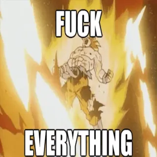 😡 da733bb5 Goku Dragon Ball Z FUCK EVERYTHING Anime, Goku, Dragon Ball Z, Obszönität, Wut, Frustration whatsapp sticker