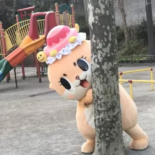 🐻 3d4338df マスコット, かわいい, 漫画, 動物, 遊び心, 公園, 木, キャラクター telegram sticker