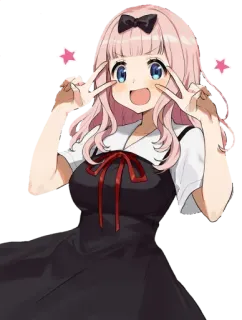 ✌ 493d6c83 Chika Fujiwara Kaguya-sama: Love Is War Anime, Chika Fujiwara, Kaguya-sama, Kawaii, Mignon, Signe de paix telegram sticker