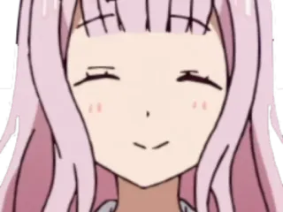 ☺ 623dfa96 anime, fille, souriante, mignon, cheveux roses telegram sticker