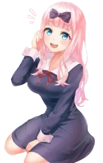 😄 898bede4 Chika Fujiwara Kaguya-sama: Love Is War Animé, Chika Fujiwara, Kaguya-sama, mignon, fille telegram sticker