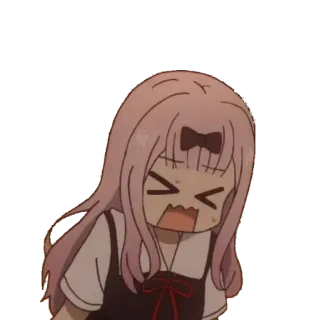 😫 9355642c Chika Fujiwara Kaguya-sama: Love Is War Anime, Chika, Fujiwara, Kaguya-sama, Love is War, Expression, Sticker telegram sticker