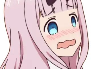 😖 94ca9a90 Chika Fujiwara Kaguya-sama: Love Is War animé, Chika, Fujiwara, choqué, surpris, kawaii telegram sticker