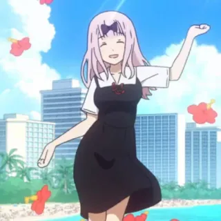 🌸 22b0cd4d Chika Fujiwara Kaguya-sama: Love Is War anime, chika, fujiwara, kaguya-sama, love is war, dança whatsapp sticker