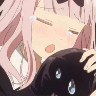 😭 2e3ada80 Chika Fujiwara Kaguya-sama: Love Is War anime, chorando, triste, kawaii, chibi, desenho animado whatsapp sticker