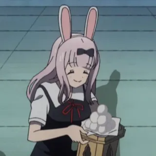 🐇 f1e50357 Chika Fujiwara Kaguya-sama: Love Is War Anime, Chika Fujiwara, Orelhas de coelho, Kaguya-sama Love is War whatsapp sticker