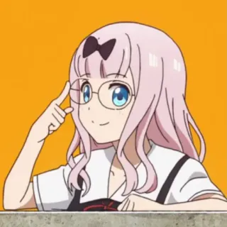 🤓 f948fb3c Chika Fujiwara Kaguya-sama: Love Is War Anime, Chika Fujiwara, Kaguya-sama, fofa, garota, cabelo rosa whatsapp sticker