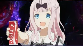 😽 416fb26a I'll give you a cola. Anime, Ragazza, Cola, Bevanda, Soda, Cartone animato telegram sticker