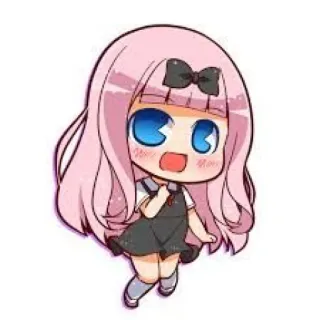 😳 c5bf61da Chika Fujiwara Kaguya-sama: Love Is War Anime, Manga, Chibi, Kawaii, Capelli rosa, Carino, Chika Fujiwara telegram sticker