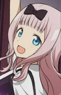 ❤️ f2029c24 Chika Fujiwara Kaguya-sama: Love Is War Anime, Chika Fujiwara, Kaguya-sama, Love is War, Carino, Capelli rosa, Fiocco telegram sticker