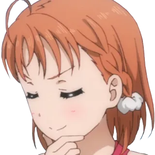 😑 a1ca6a58 애니메이션, 소녀, 만화, 생각, 미소 telegram sticker