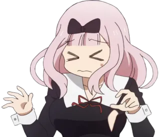 😵 2a35402e Chika Fujiwara Kaguya-sama: Love Is War อนิเมะ, จิกะ ฟูจิวาระ, คางูยะ, ตลก, น่ารัก, ประหม่า telegram sticker