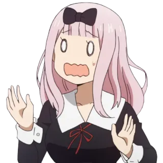 😧 3d174212 Chika Fujiwara Kaguya-sama: Love Is War อนิเมะ, จิกะ ฟูจิวาระ, คางุยะ sama: Love is War, ตกใจ, กลัว, การ์ตูน telegram sticker