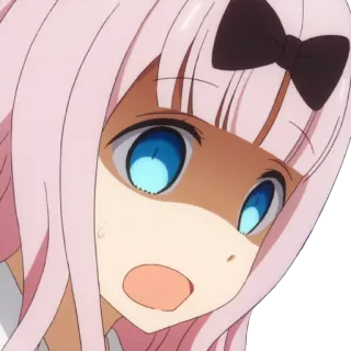 😦 4991cf8b Chika Fujiwara Kaguya-sama: Love Is War อนิเมะ, จิกะ ฟูจิวาระ, ตกใจ, ปฏิกิริยา, สีหน้า, Kaguya-sama Love is War telegram sticker