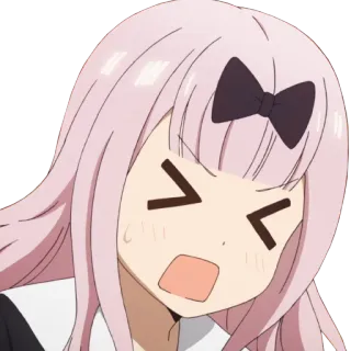 😫 dc2840ea Chika Fujiwara Kaguya-sama: Love Is War อนิเมะ, จิกะ ฟูจิวาระ, คางูยะ, สงครามความรัก, หน้าตลก, คาวาอิ telegram sticker