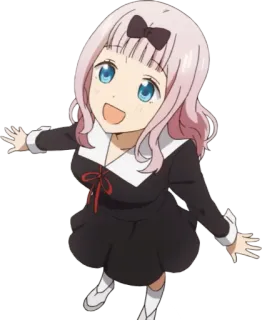 😄 f02030bd Chika Fujiwara Kaguya-sama: Love Is War อนิเมะ, จิกะ ฟูจิวาระ, คางูยะ sama ความรักคือสงคราม, นักเรียนหญิง, น่ารัก, การ์ตูน telegram sticker