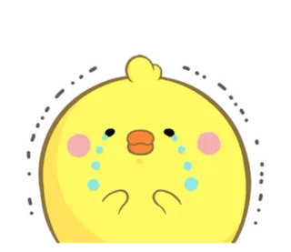 😭 e47d66f8 sedih, menangis, anak ayam, emoji, kuning, kartun telegram sticker