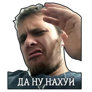 😱 54ecfbfb ДА НУ НАХУЙ 밈, 얼굴, 표정, 욕설, 러시아, 남자 telegram sticker