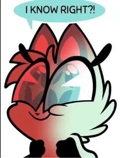 😄 00accde1 I KNOW RIGHT?! desenho animado, animal, raposa, fofo, adesivo telegram sticker