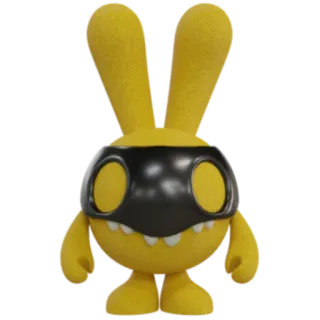 🎭 0854e0ca lapin, lapinou, personnage, masque, jaune, jouet telegram sticker