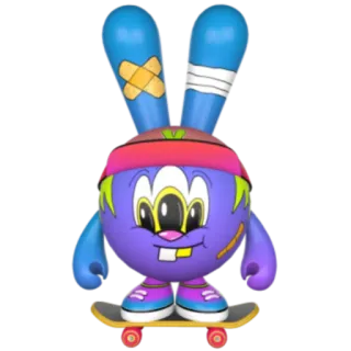 🛹 4dd56419 dessin animé, autocollant, skate, lapin, personnage, planche à roulettes telegram sticker