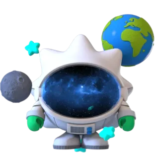 👨‍🚀 64e39822 espace, astronaute, planète, étoiles, dessin animé, mignon telegram sticker