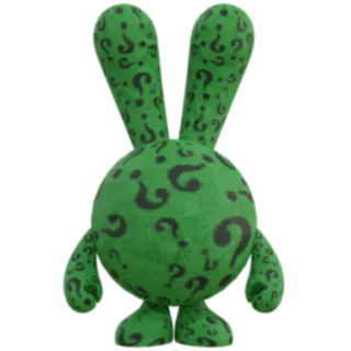 ❓ 65967401 point d'interrogation, lapin, vert, mystère, jouet, énigme telegram sticker