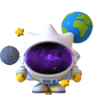 👨‍🚀 6983745a astronaute, espace, terre, lune, étoiles, kawaii, galaxie telegram sticker