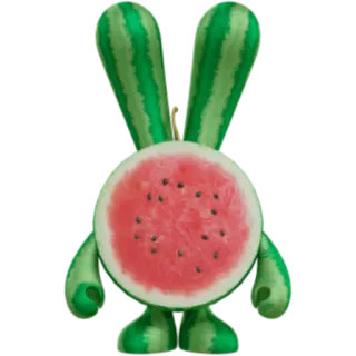 🍉 724eaeee pastèque, fruit, dessin animé, lapin telegram sticker