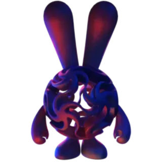 🟣 765a25c5 abstrait, lapin, sculpture, personnage, oeuvre d'art telegram sticker