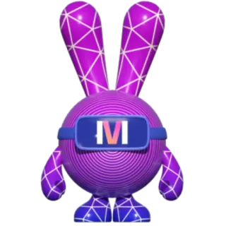 🥽 8faf7b43 IVI lapin violet, géométrique, VR, moderne telegram sticker
